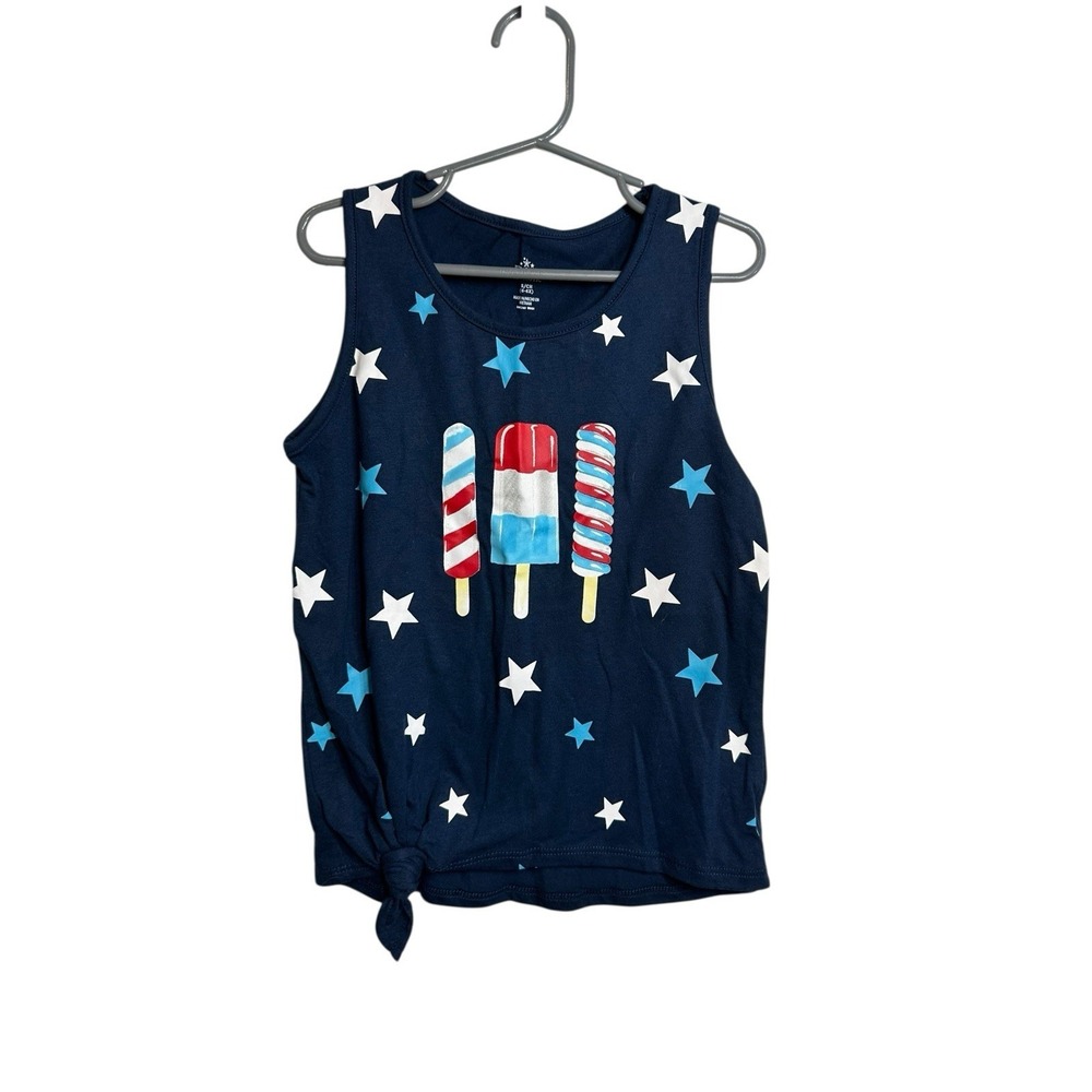 celebrate patriotic girls tank top size small 6 6x popsicles red white blue‎